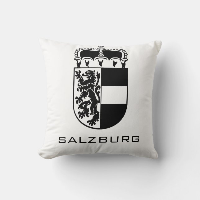 Almofada Brasão de Armas de Salzburgo Arte Monocromática Re (Frente)