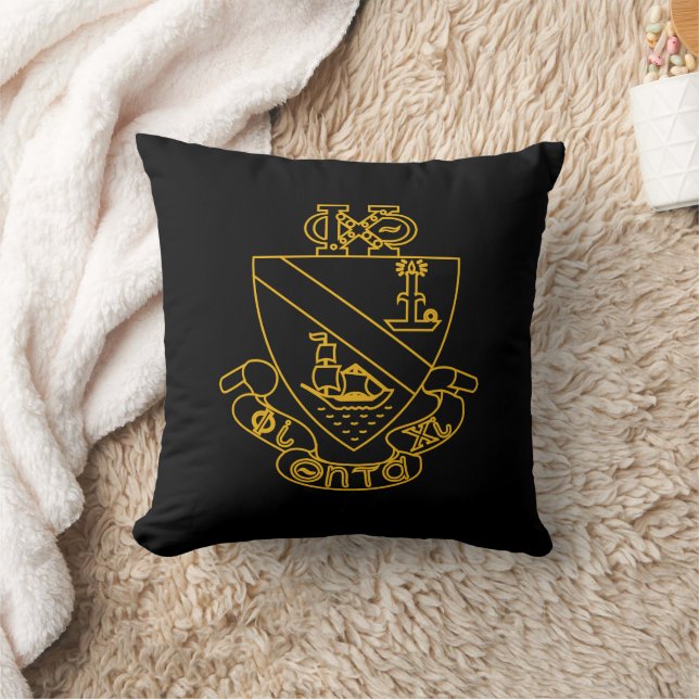 Almofada Brasão Phi Chi Theta | Dourado e Preto (Cobertor)