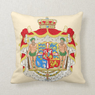 Almofada Brasão real dinamarquesa do vintage de Dinamarca