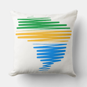 Almofada Brasil mapeia borda com cores de bandeira brasilei