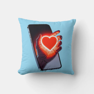 Almofada Breaking Screen Heart Optical Illusion Throw Pillo