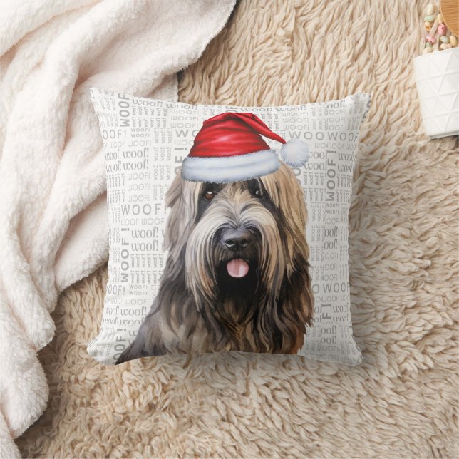 Almofada Briard Shepherd Dog Férias de Natal (Cobertor)