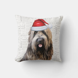 Almofada Briard Shepherd Dog Férias de Natal