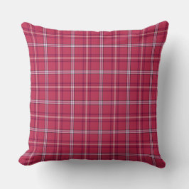 Almofada Brick Red and Soft Peach Plaid