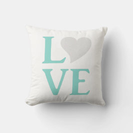 Almofada BRIDE Love Teal Blue & White Weddecor