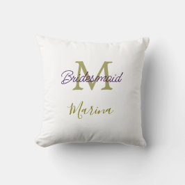 Almofada Bride tribe monogram bridal shower simple golden p
