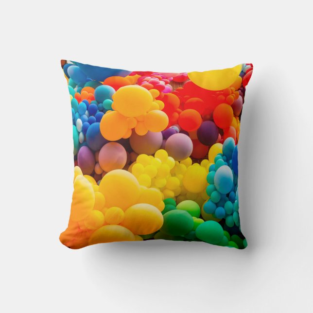 Almofada Bright abstract background of jumble of rainbow co (Frente)