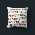 Almofada Bright Array of Nautical Flags Pillow<br><div class="desc">Bright array of different nautical flags on a white background.</div>