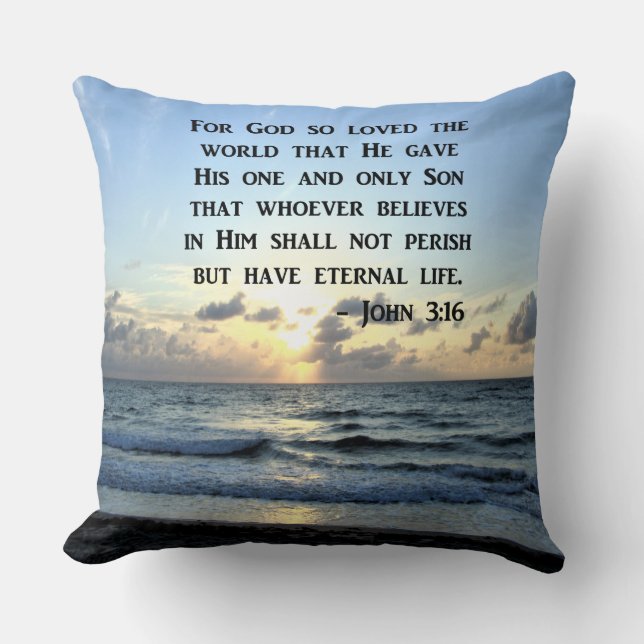 ALMOFADA BRIGHT BLUE JOHN 3:16 OCEAN PHOTO DESIGN (Frente)
