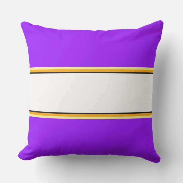 Almofada Bright Purple Orange Yellow Racing Stripes (Frente)