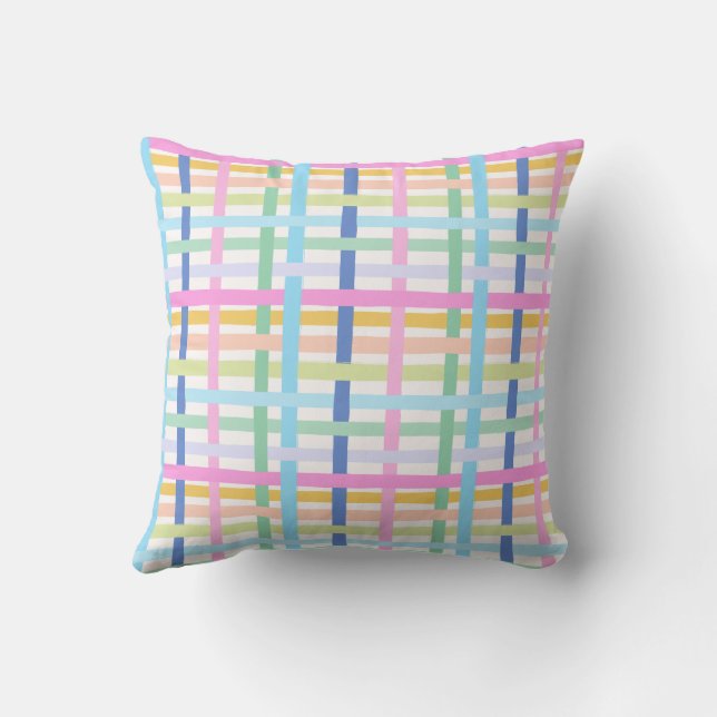Almofada Bright Rainbow Plaid - Maximalist Gingham (Verso)