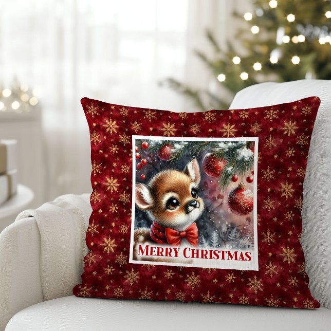 Almofada Bright snowy forest baby deer kids room decor   (Bright snowy forest baby deer kids room decor (50))