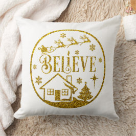 Almofada Brilhante branco e Dourado acredita na decoração d