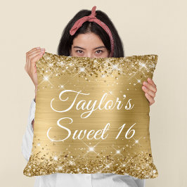 Almofada Brilhante Glittery Dourado Glam Sweet 16