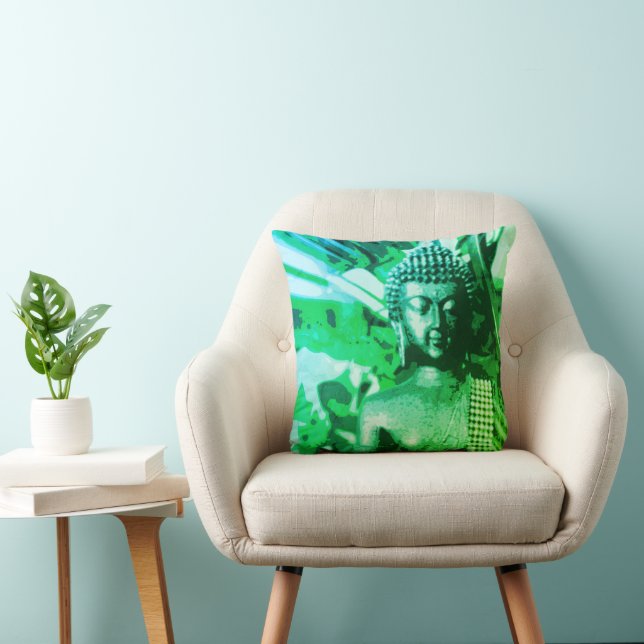Almofada Brilhante Travesseiro Budista Meditação Zen Verde  (Cadeira)
