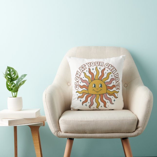 Almofada Brilhe ao Seu Próprio Ritmo Estética Retro do Sol (Cadeira)