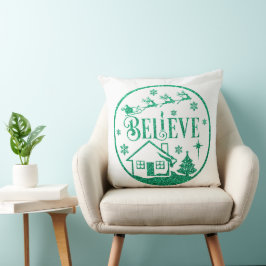 Almofada Brilho Branco e Verde Acreditam na decoração do Na