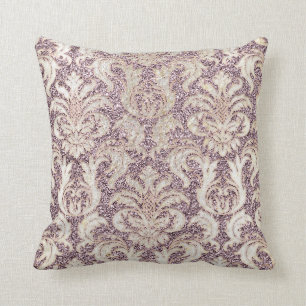 Almofada Brilho cinzento da pérola do damasco Amethyst de