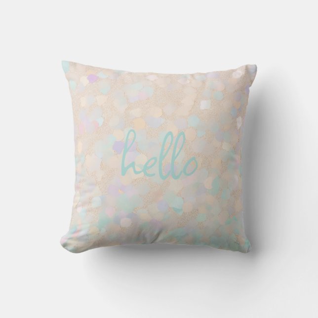 Almofada Brilho de Pastel Suave "olá" Personalizado (Frente)