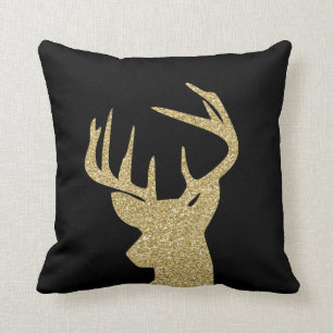Almofada Brilho Dourado dos cervos e travesseiro decorativo