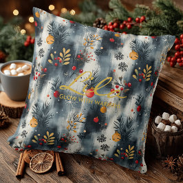 Almofada Brilho Elegante de Inverno – Botânica Moderna de N