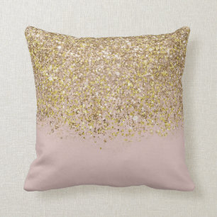 Almofada Brilho Rosa e Dourado Moderno Chique Glamouroso