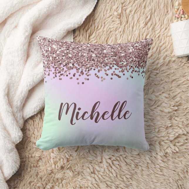 Almofada Brilho Rosa Personalizado (Cobertor)