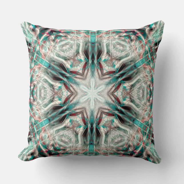 Almofada Brilho suave com textura arenosa azul, estrela cal (Frente)