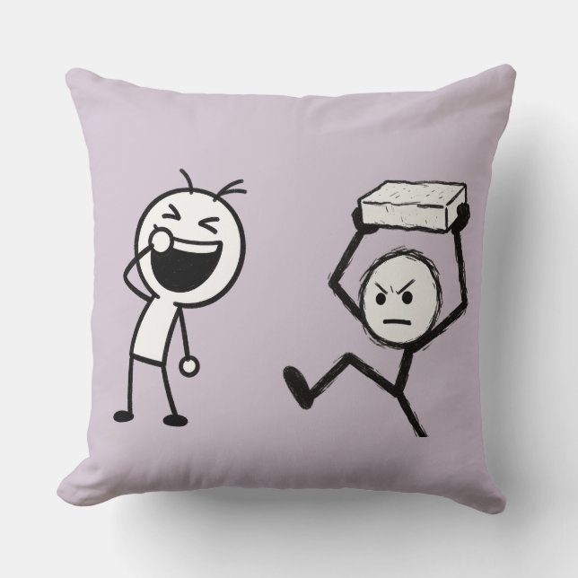 Almofada Brincadeira de Boneco de Palito Divertida  (Frente)