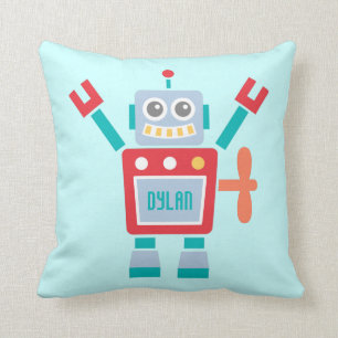 Almofada Brinquedo de Robô Fofo Vintage para Quarto de Cria