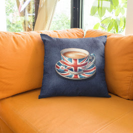 Almofada British Flag on English Teacup