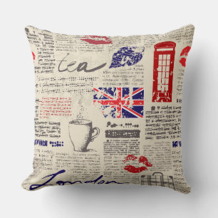 Almofada British newspaper pattern