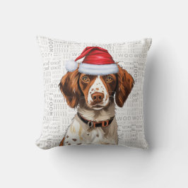 Almofada Brittany Spaniel Dog Férias de Natal