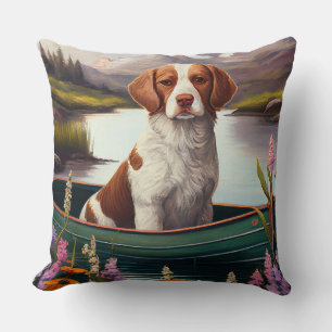 Almofada Brittany Spaniel em uma Pagaia: Uma Aventura Cênic