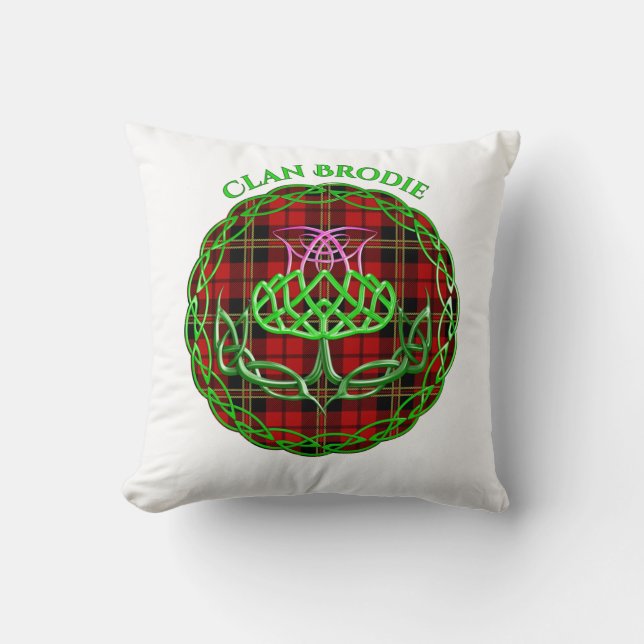 Almofada Brodie Scottish Tartan Celtic Thistle (Frente)