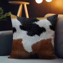Brown black and white cowhide texture