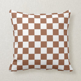 Almofada Brown Checkered e branco