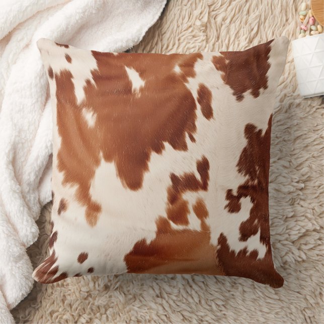 Almofada Brown Cream Cowhide Western (Cobertor)