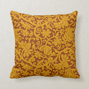 Almofada Brown e teste padrão indiano rico Dourado de