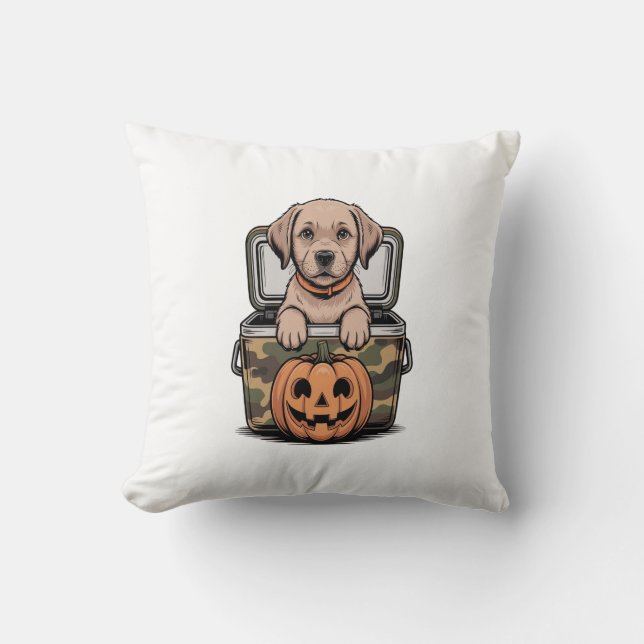 Almofada Brown Lab Dog Halloween Spooky (Frente)