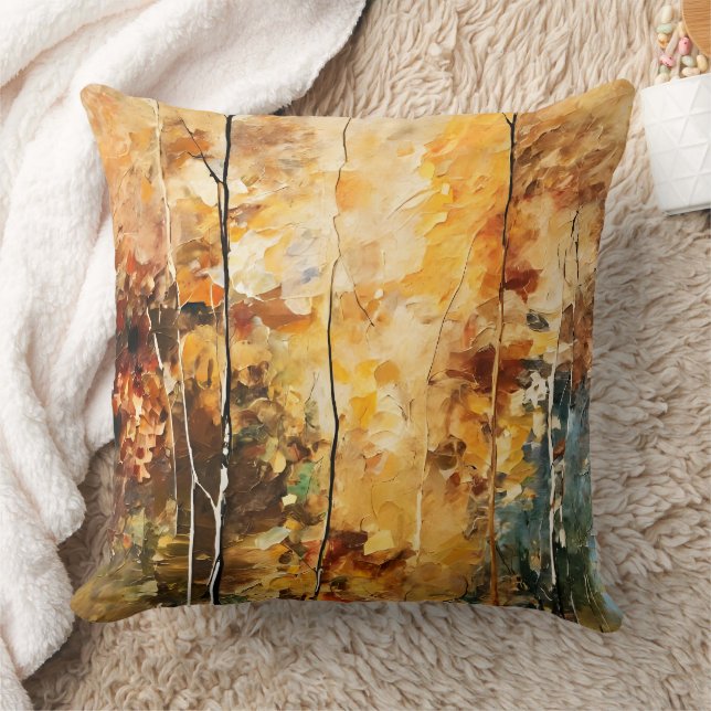 Almofada Brown Leaf Nature Serenity Abstrato Art (Cobertor)