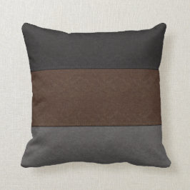 Almofada Brown preto e olhar de couro cinzento