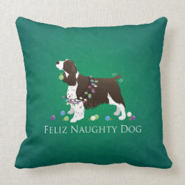 Almofada Brown Springer Spaniel Dog Feliz Naughn