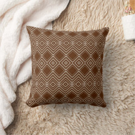 Almofada Brown & White Plaid Throw Pillow 