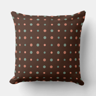 Almofada Brown with dusty pink and blue dots