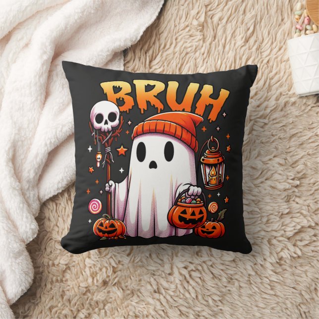 Almofada Bruh Ghost Halloween Ghost Trick Ou Tratar (Cobertor)