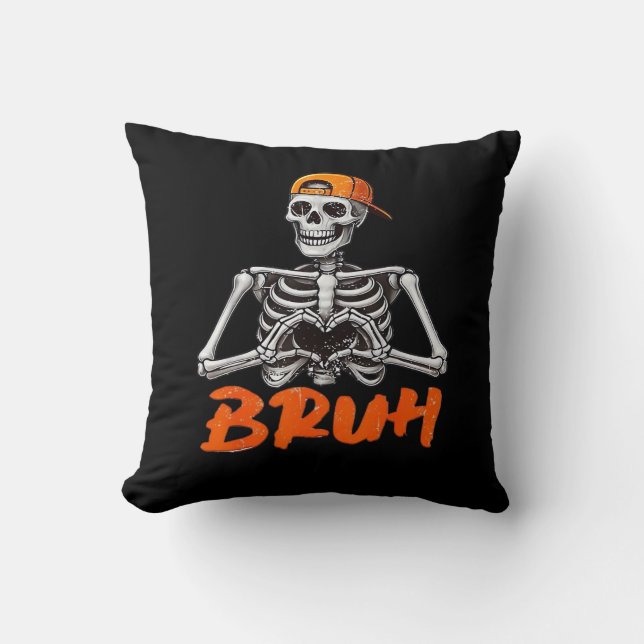 Almofada Bruh Skeleton Halloween Men Cl (Frente)