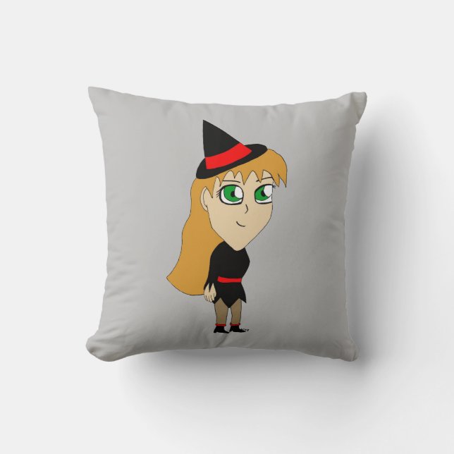 Almofada bruxa chibi (Frente)