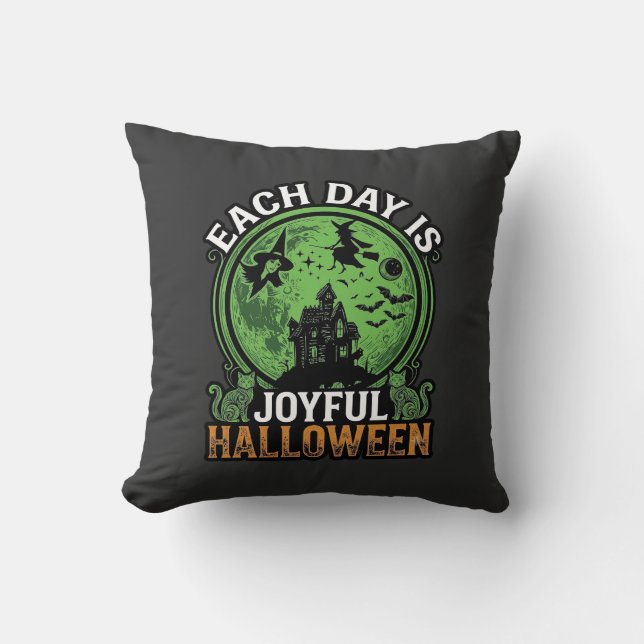 Almofada Bruxa da Abóbora do Halloween da Dupla Perturbação (Frente)