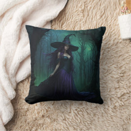 Almofada Bruxa de Halloween Wicked em Roxo e Negro